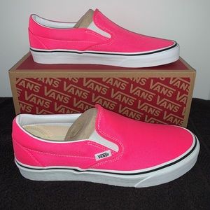 Vans slip on neon pink